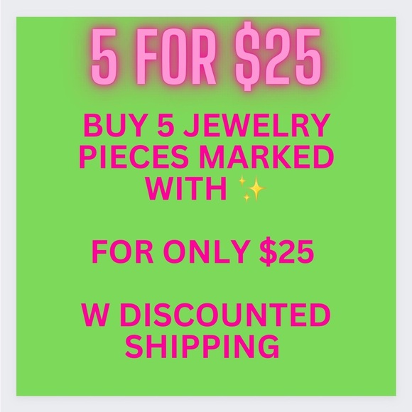 5 pieces of Jewelry for $25 w discounted shipping everything marked ✨